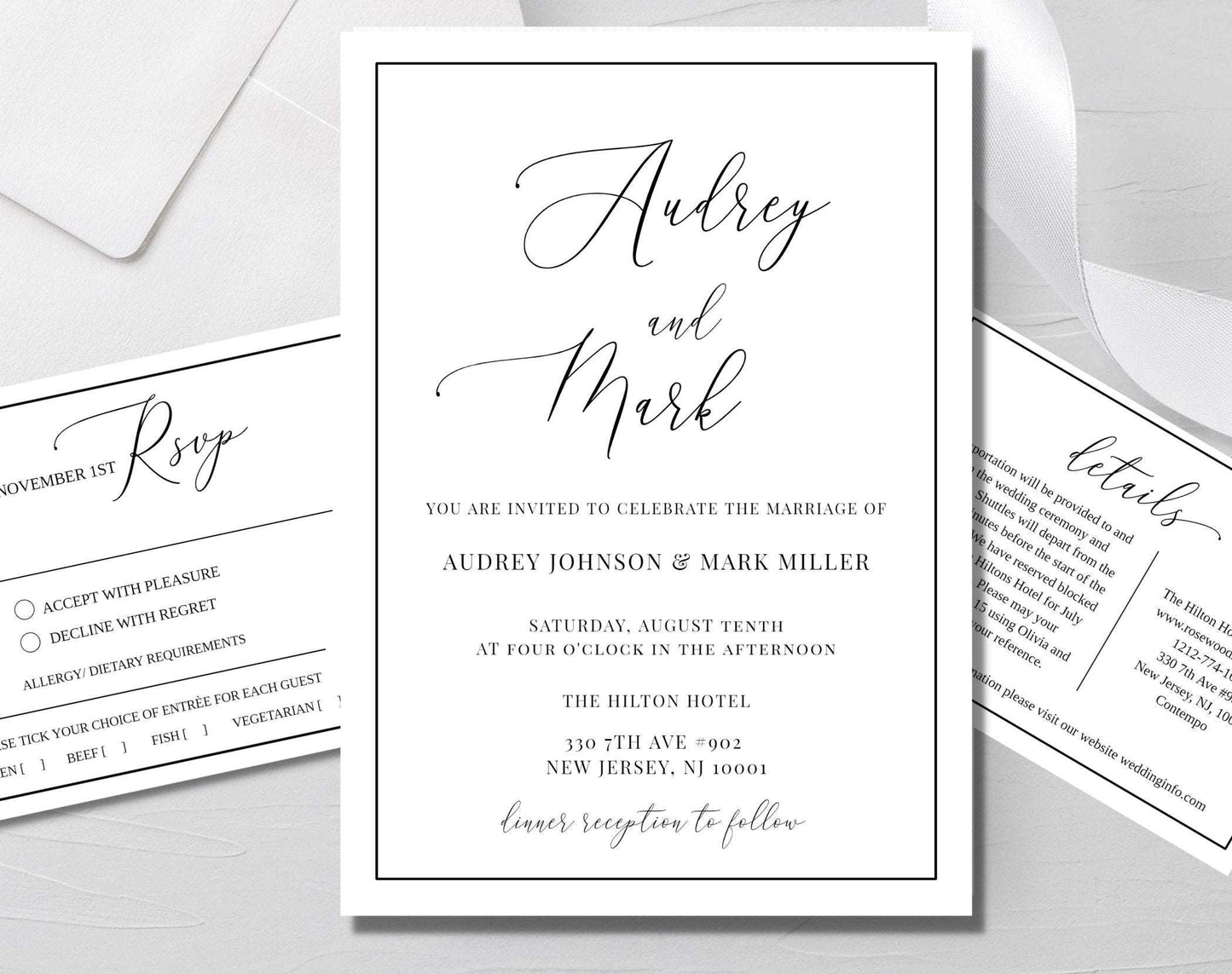 Simple Wedding Invitation Template - Digital Doc Inc