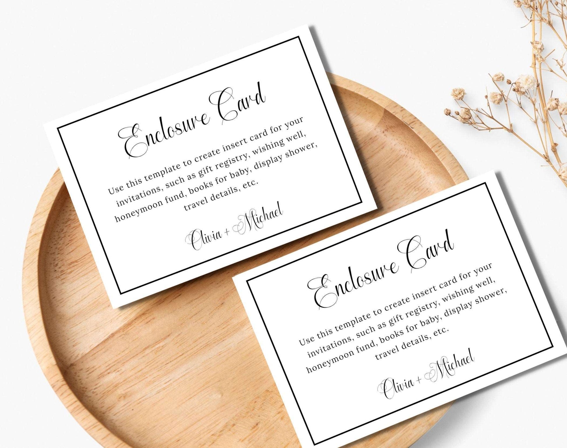 Invitation Enclosure Card Template Instant Download