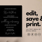 Elegant Black and White Wedding Invitation Suite - Digital Doc Inc