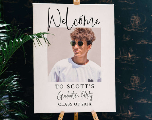 Graduation Decor Welcome Party Sign Template Class of 2023 Instant Download Grad Party Editable Printable Custom Sign