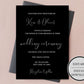 Elegant Black and White Wedding Invitation Suite - Digital Doc Inc