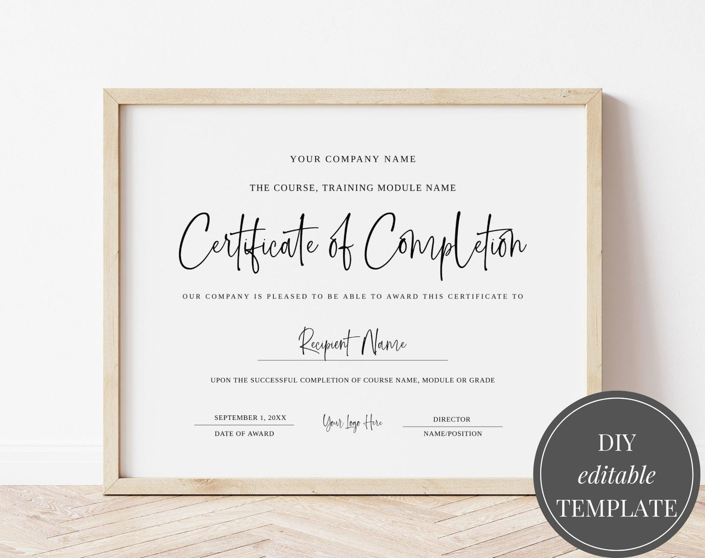 Certificate of Completion Template, Certificate Template, Lash Course Certificate, Certificate of Recognition, Beauty Award, Editable