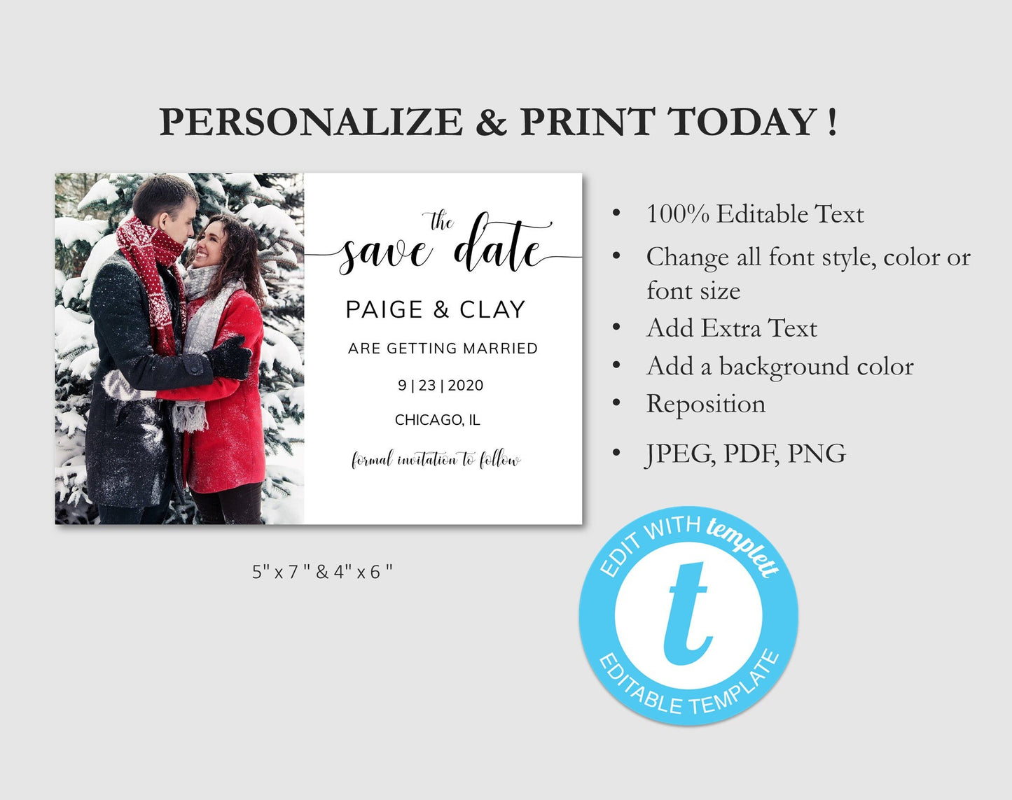 Save the Date Photo Template