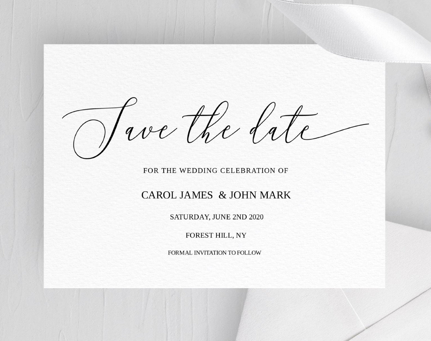 Minimalist Save the Date Postcard