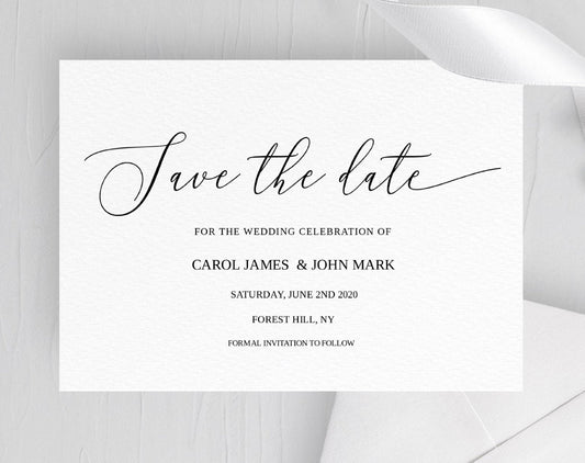 Minimalist Save the Date Postcard