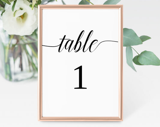 Wedding Table Number Template - Digital Doc Inc