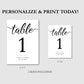 Wedding Table Number Template - Digital Doc Inc