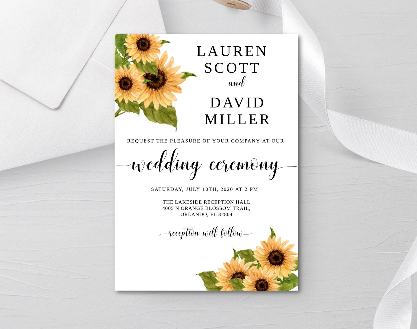 Sunflower Wedding Invitation