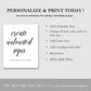 Custom Wedding Sign Template