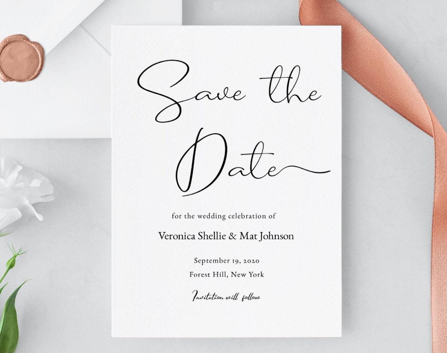 Save The Date Wedding Announcement