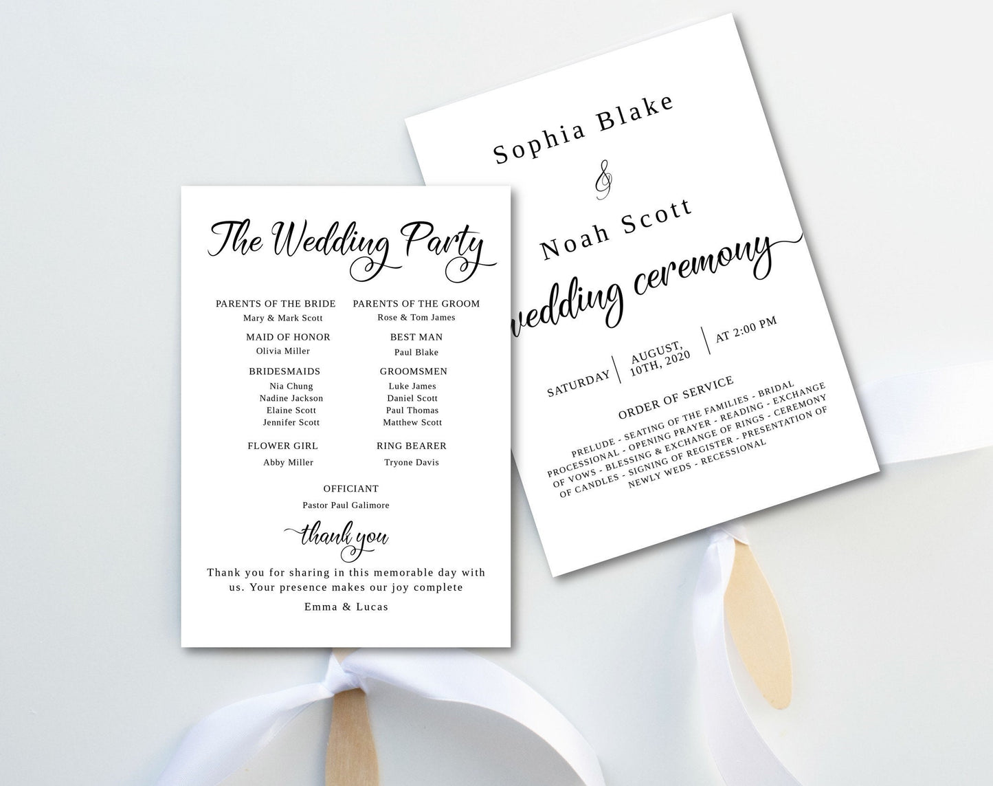 Wedding Program Fan