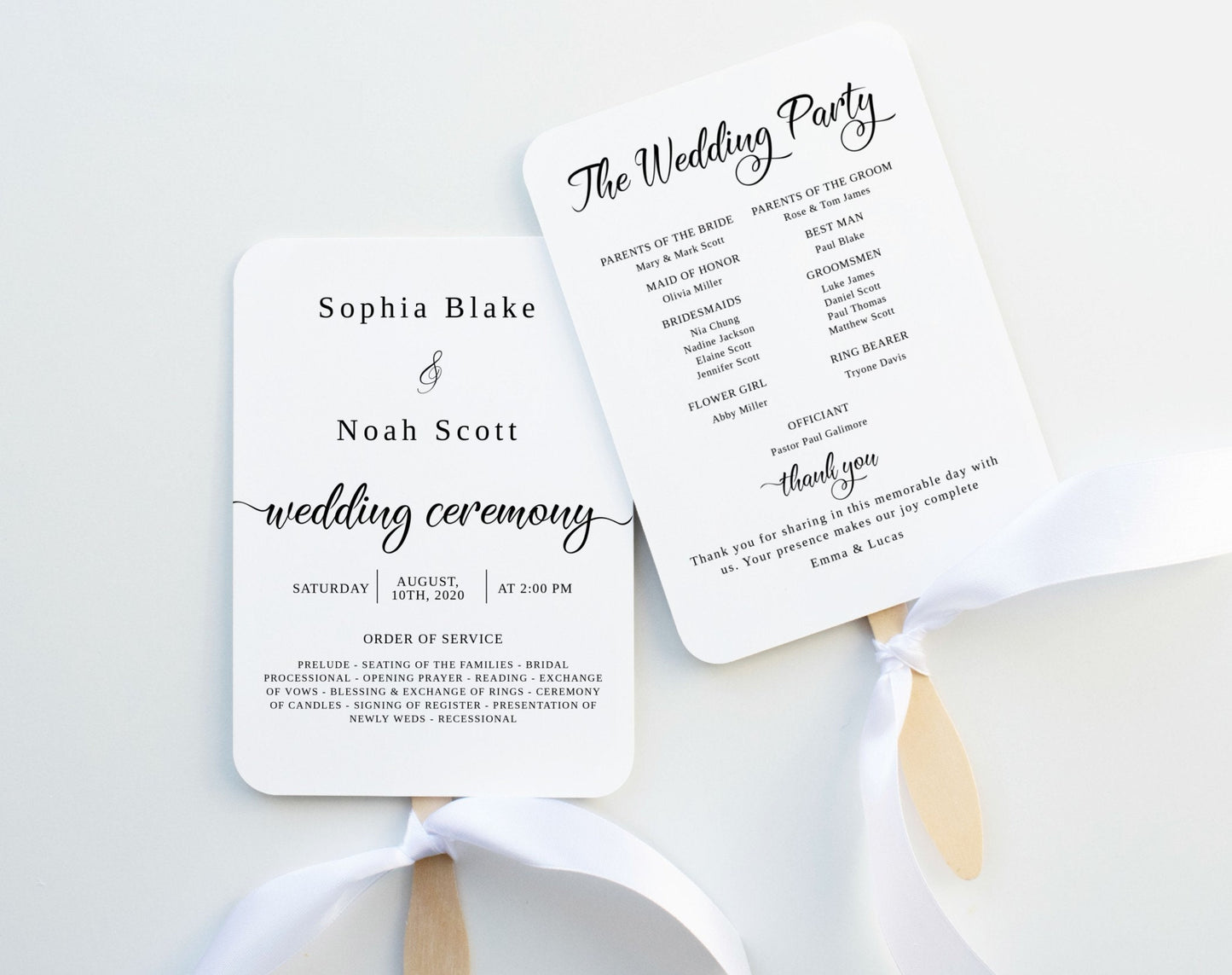 Wedding Program Fan