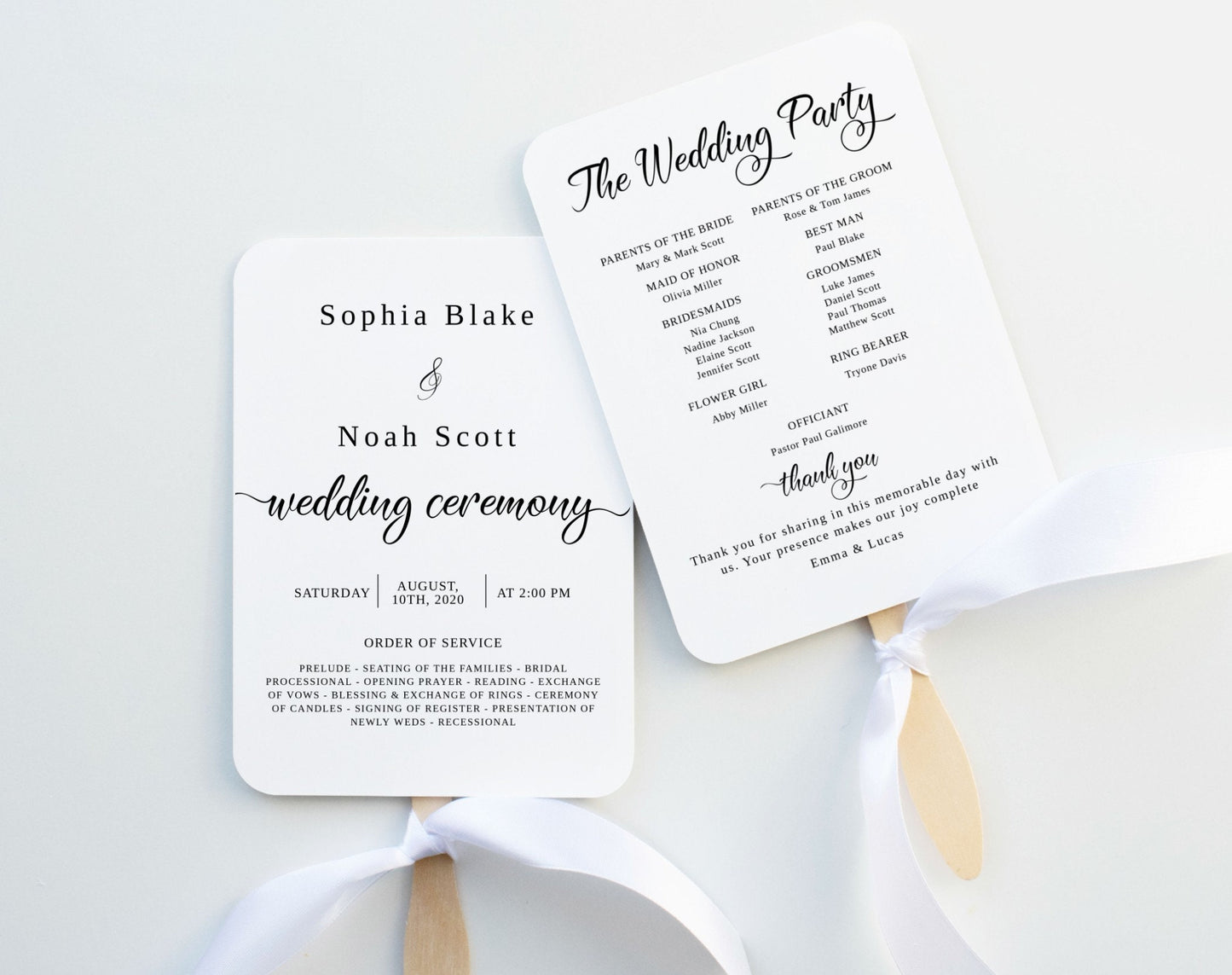 Wedding Program Fan