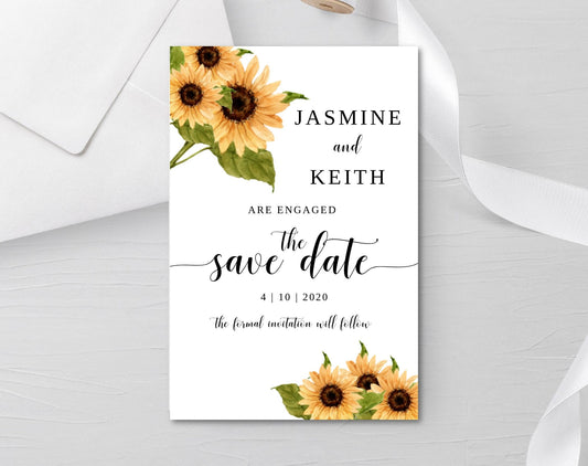 Save the Date with Sunflower