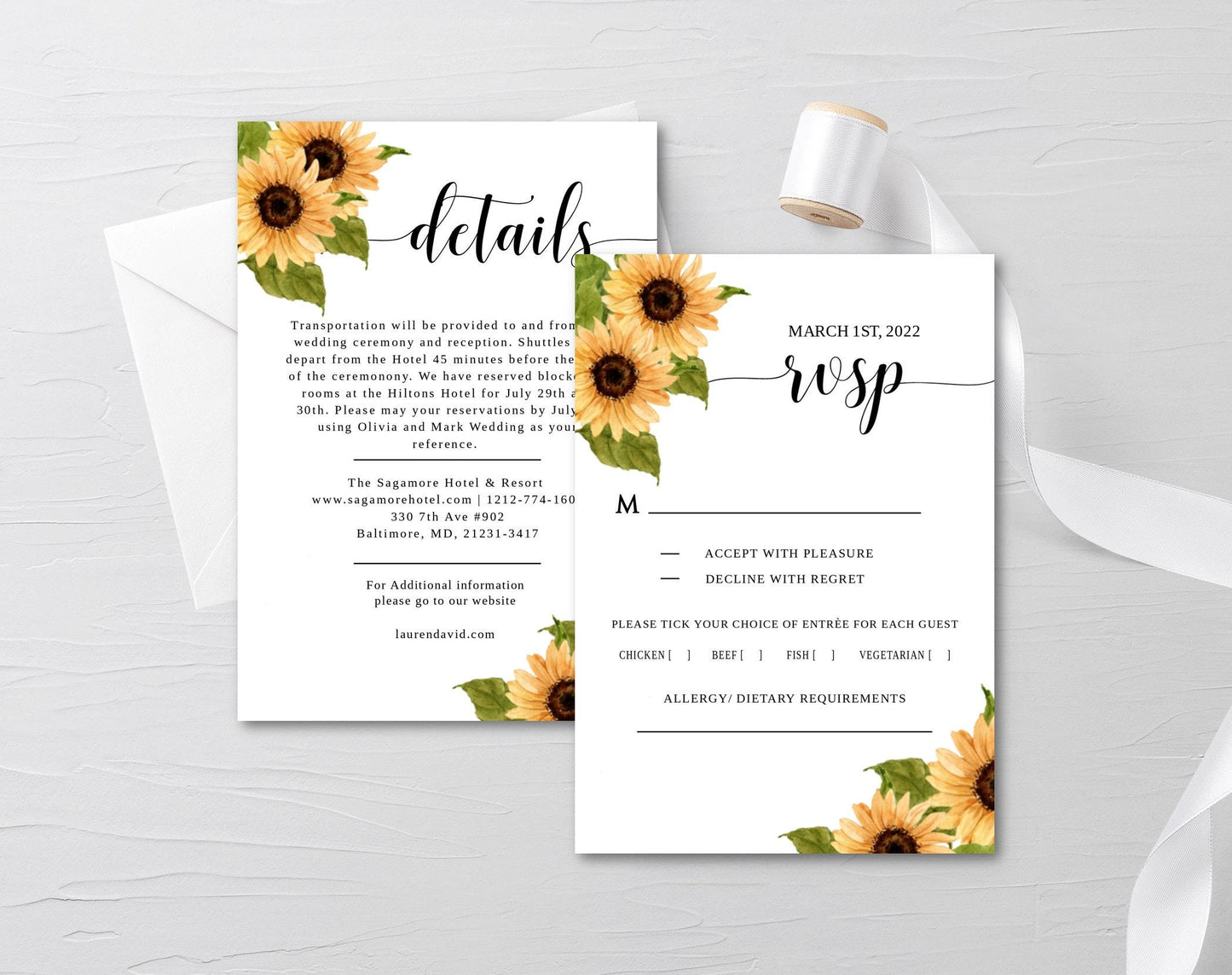 Sunflower Wedding Invitation