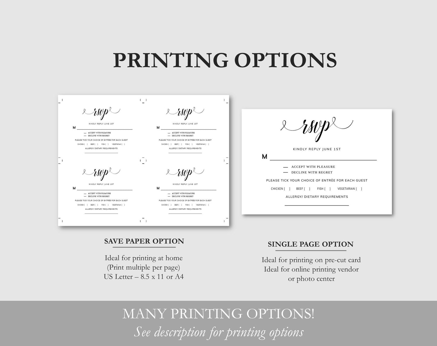 RSVP Card Template for Wedding - Digital Doc Inc