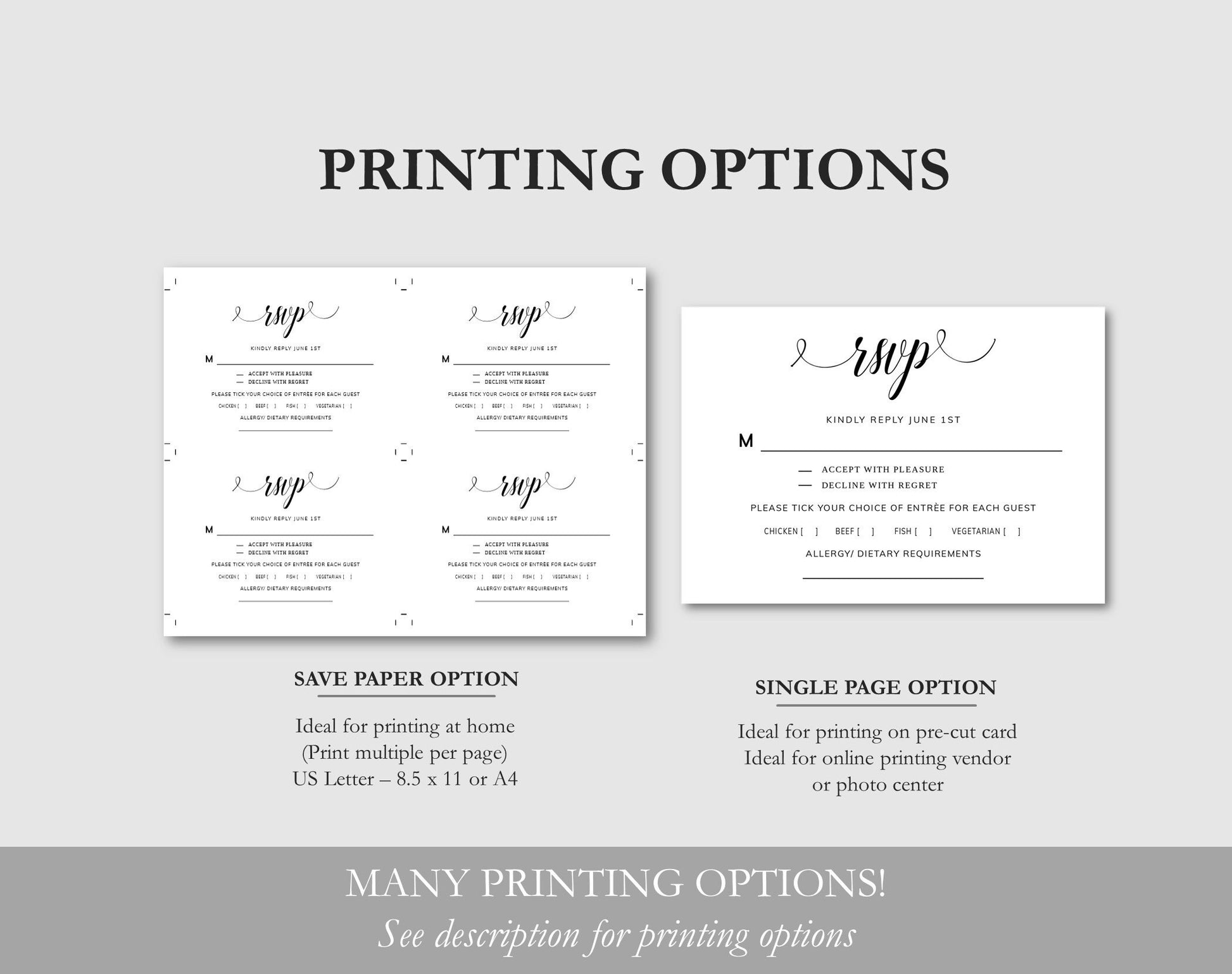 RSVP Card Template for Wedding - Digital Doc Inc