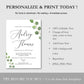Bridal Shower Invitation with Eucalyptus