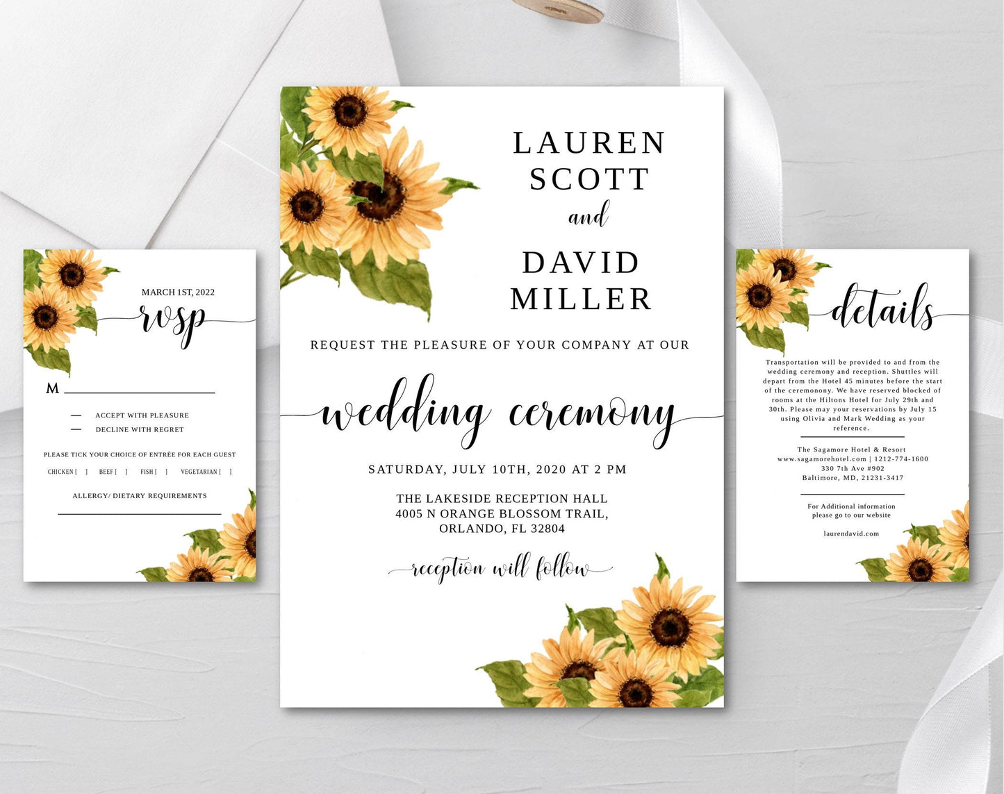 Sunflower Wedding Invitation