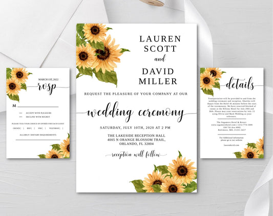 Sunflower Wedding Invitation