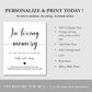 In Loving Memory Sign Template - Digital Doc Inc