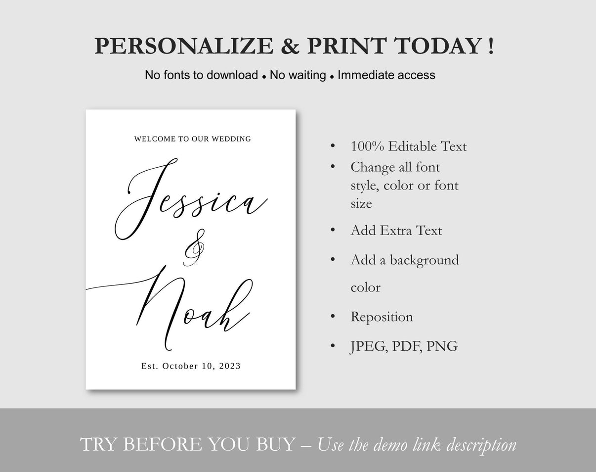 Welcome Sign Printable – Digital Doc Inc