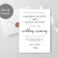 Wedding Invite and RSVP Card
