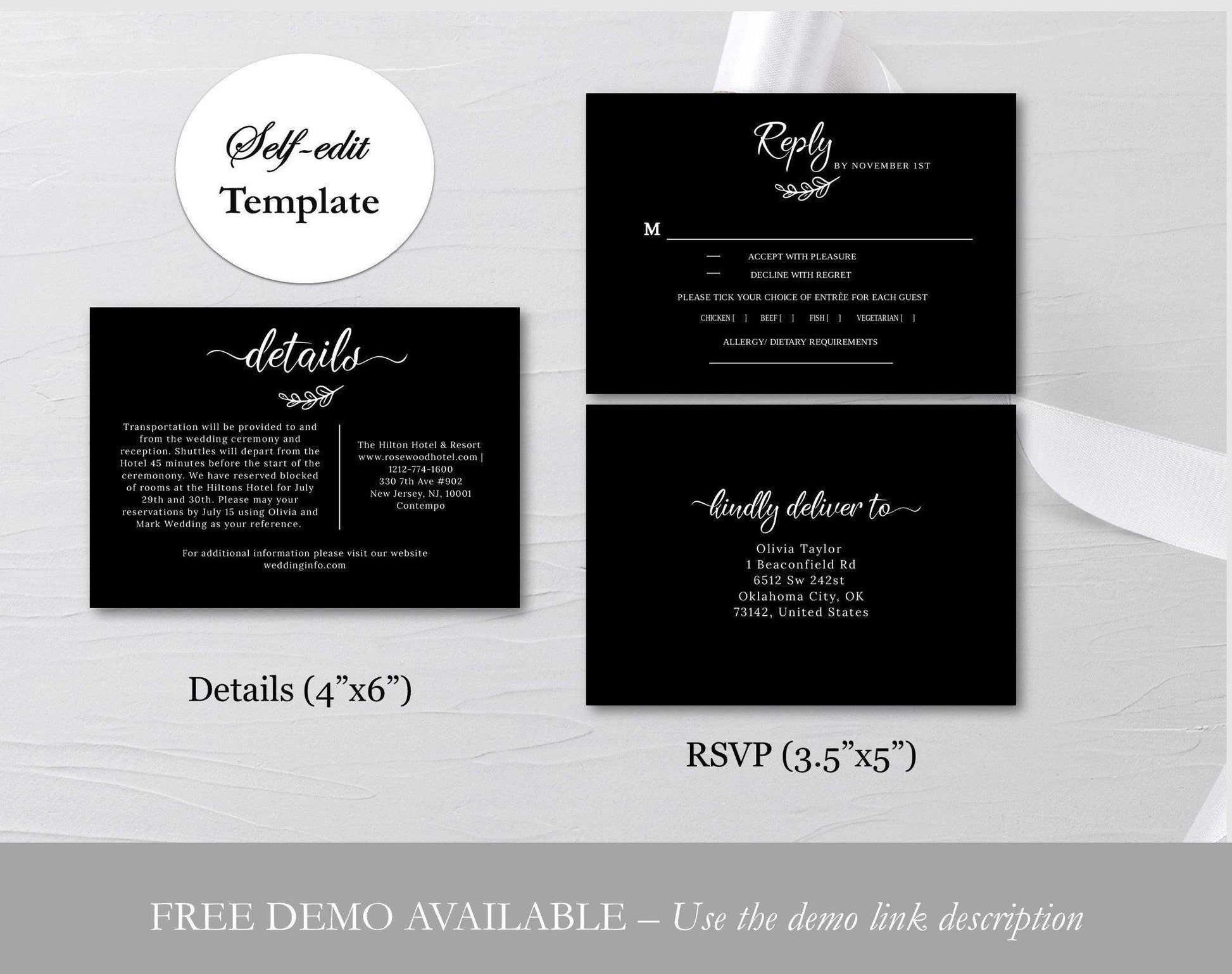 Dark and Moody Wedding Invitation - Digital Doc Inc