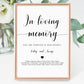 In Loving Memory Sign Template - Digital Doc Inc