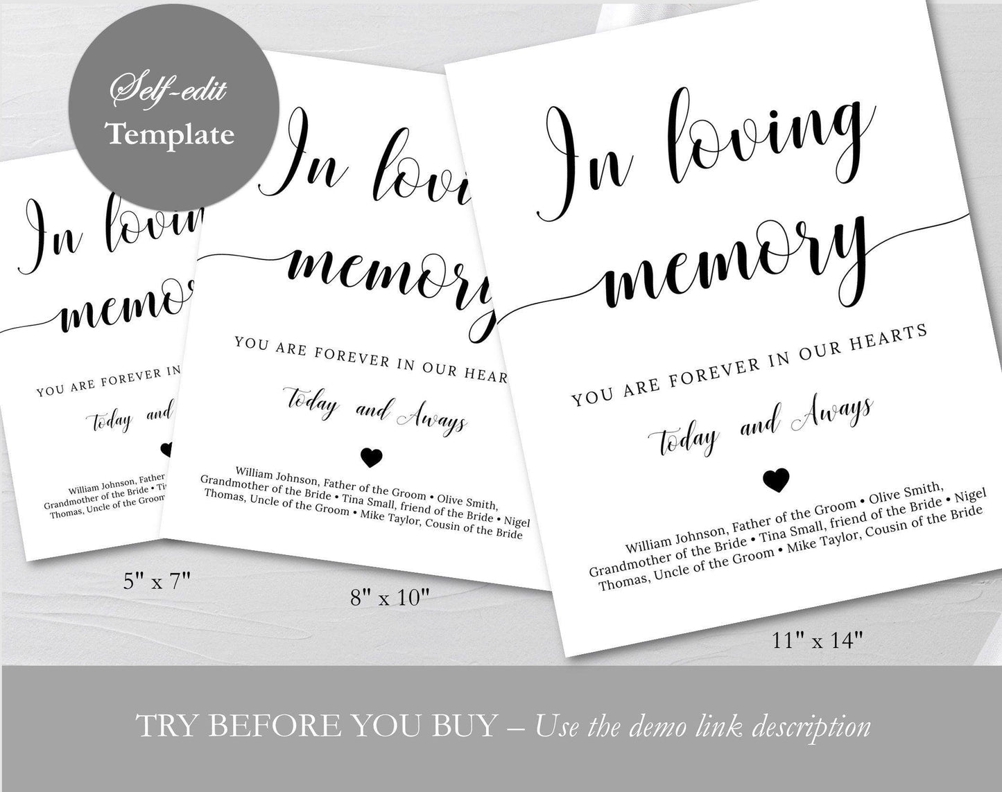 In Loving Memory Sign Template - Digital Doc Inc