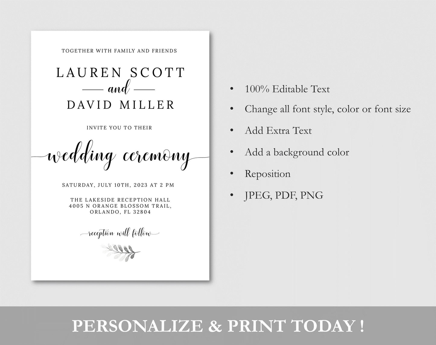 Wedding Invite and RSVP Card