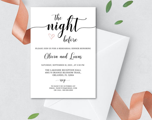 Rehearsal Dinner Invitation - Digital Doc Inc