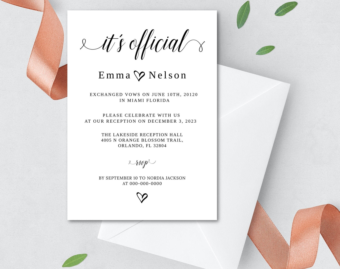 Wedding Reception Invitation