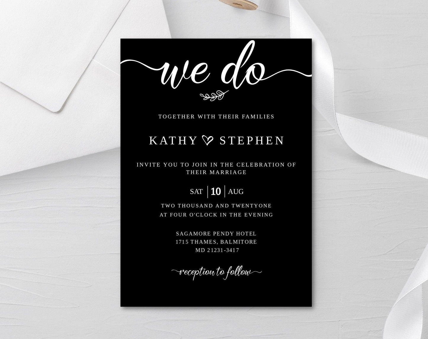 Dark and Moody Wedding Invitation - Digital Doc Inc