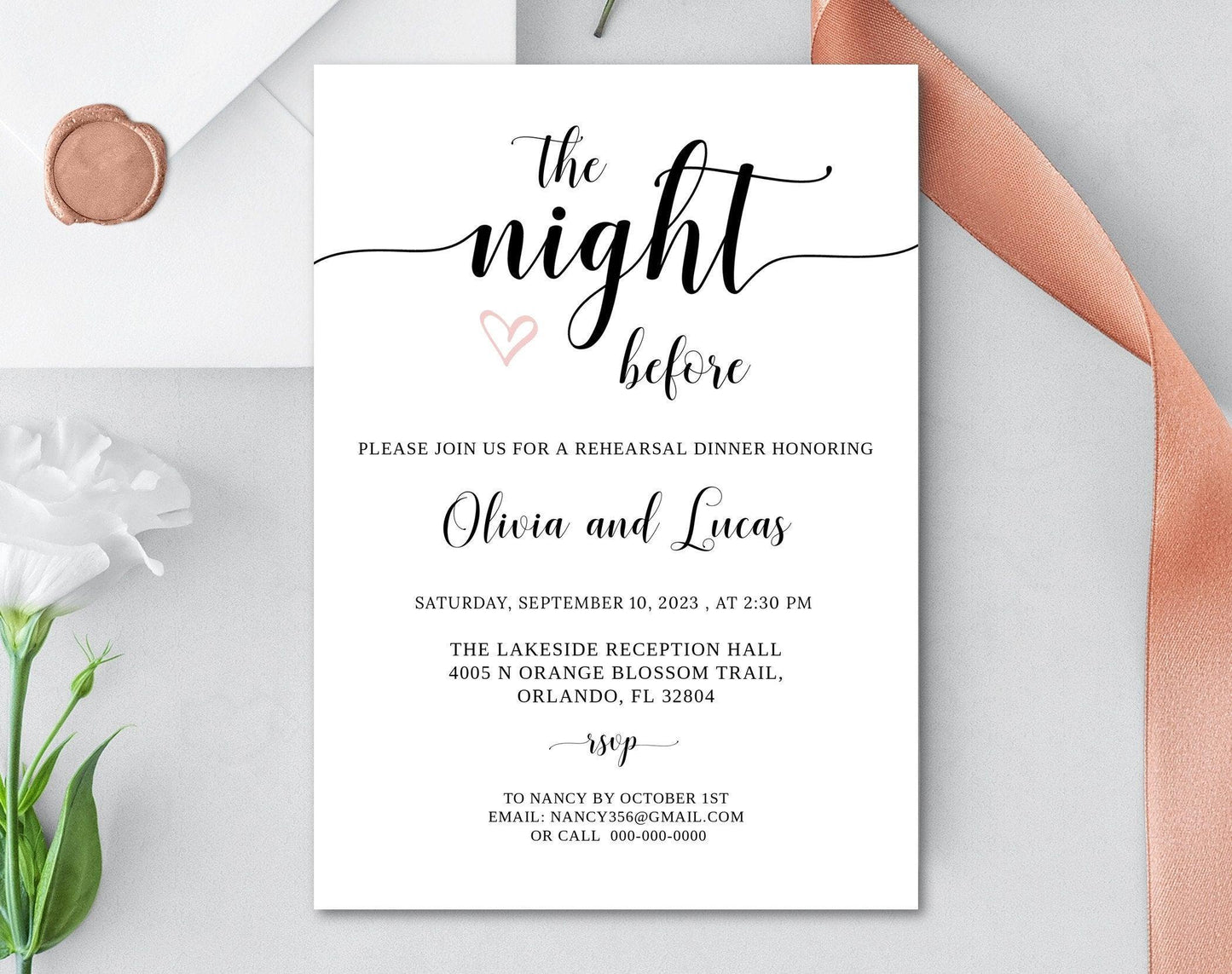 Rehearsal Dinner Invitation - Digital Doc Inc