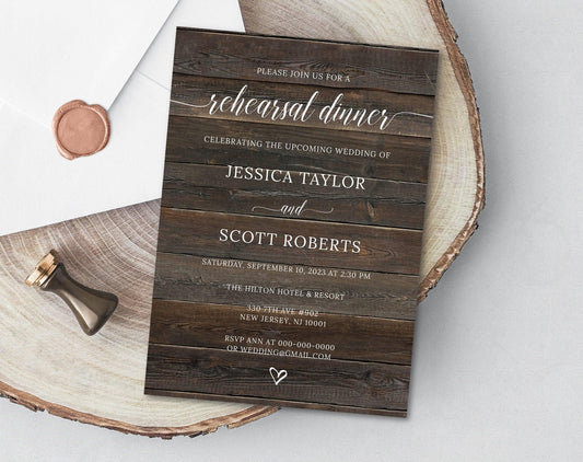 Wedding Rehearsal Dinner Invitation Template - Digital Doc Inc