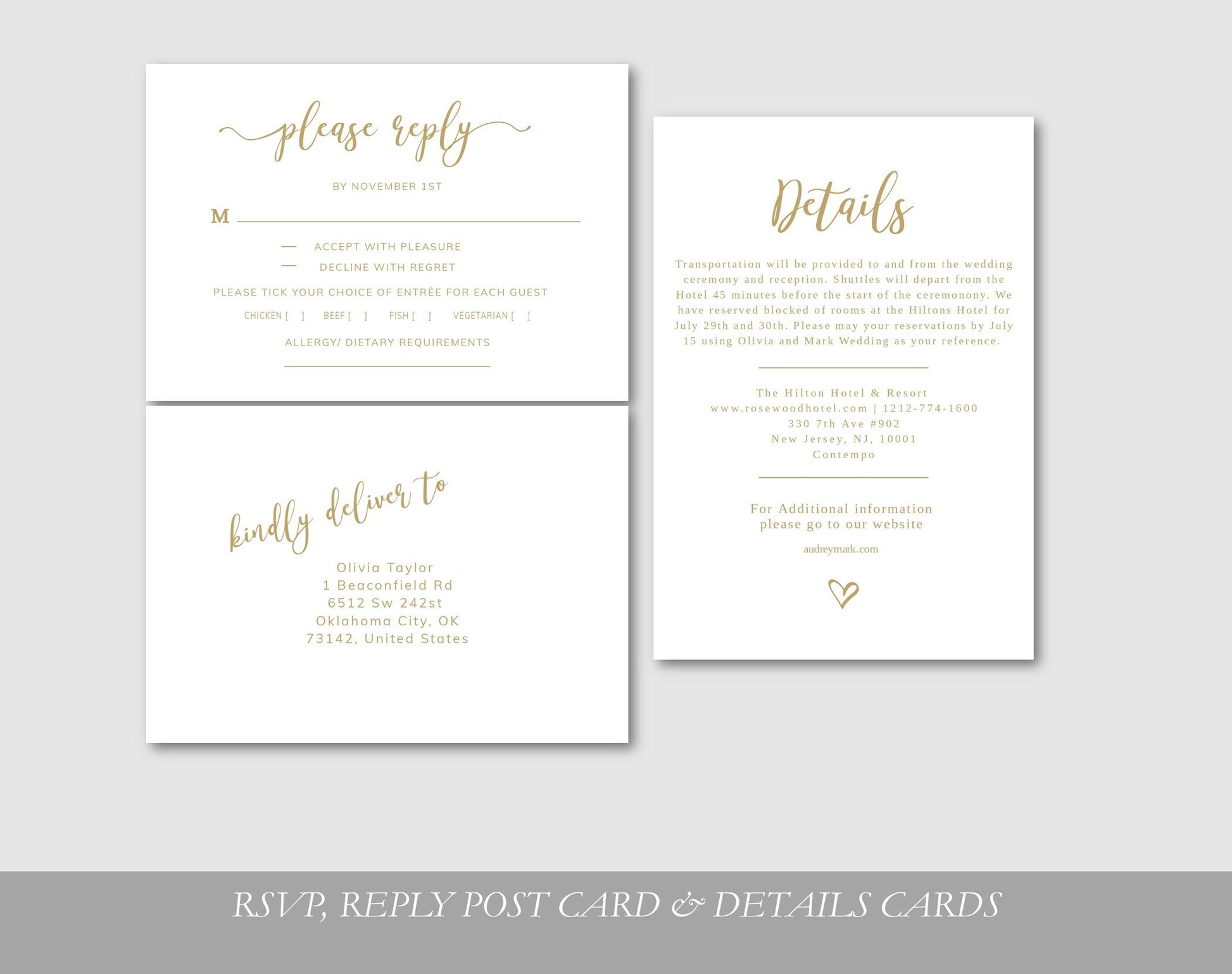 Gold Wedding Invitation Template - Digital Doc Inc