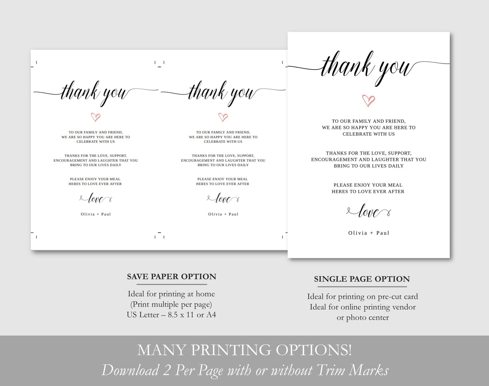 Bridal Shower Thank You Cards - Digital Doc Inc