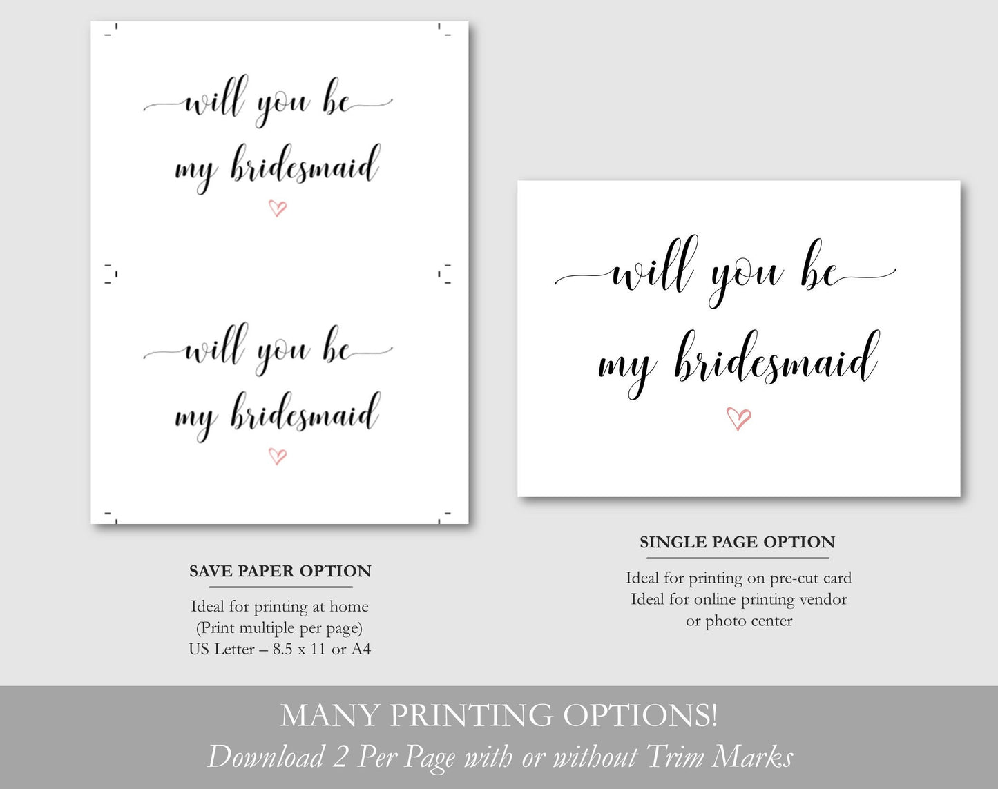 Will You Me My Bridesmaid Template - Digital Doc Inc