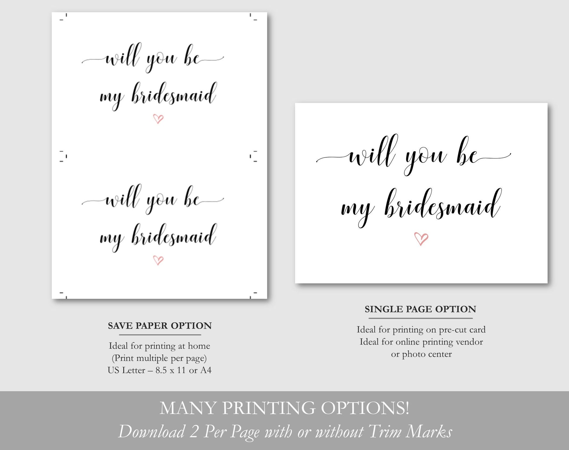 Will You Me My Bridesmaid Template - Digital Doc Inc