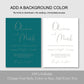 Teal and Silver Wedding Invitation