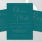 Teal and Silver Wedding Invitation