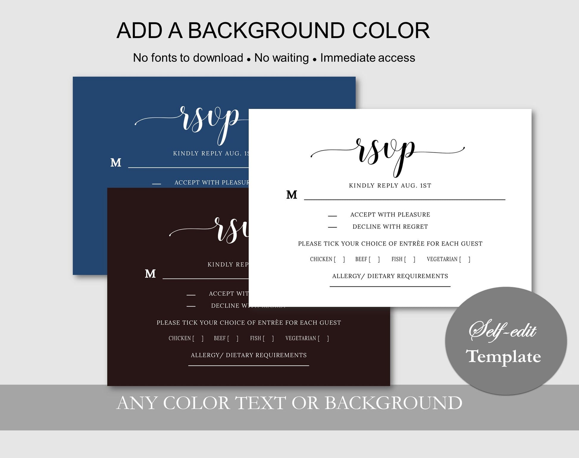 RSVP Card Template for Wedding - Digital Doc Inc