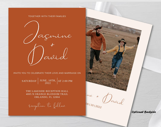 Terracotta Wedding Invitation