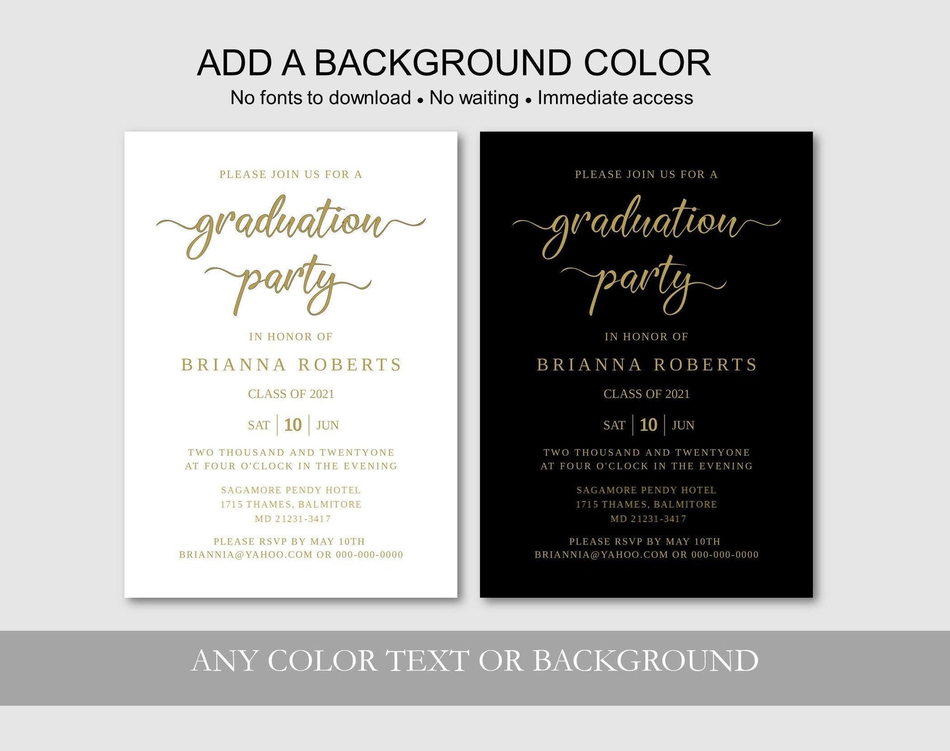 Graduation Party Invitation Template - Digital Doc Inc