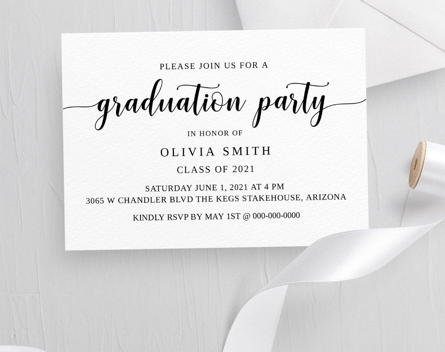 Modern Graduation Invitation Template - Digital Doc Inc