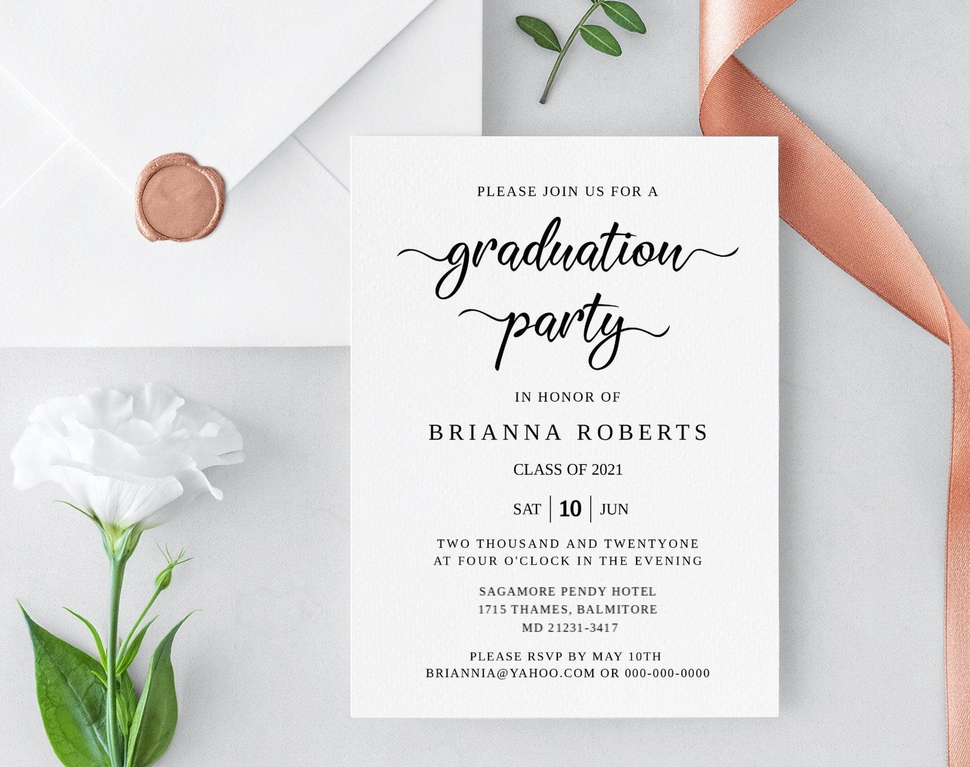 Graduation Party Invitation Template - Digital Doc Inc