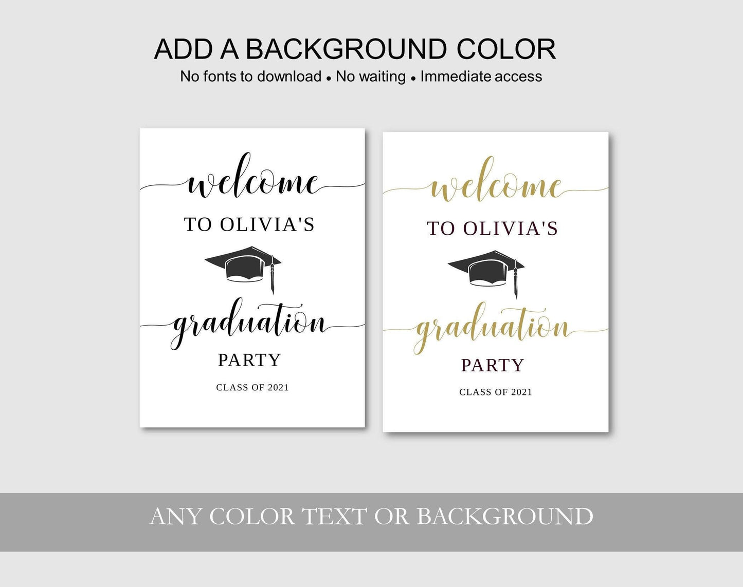 Graduation Party Welcome Sign Template - Digital Doc Inc