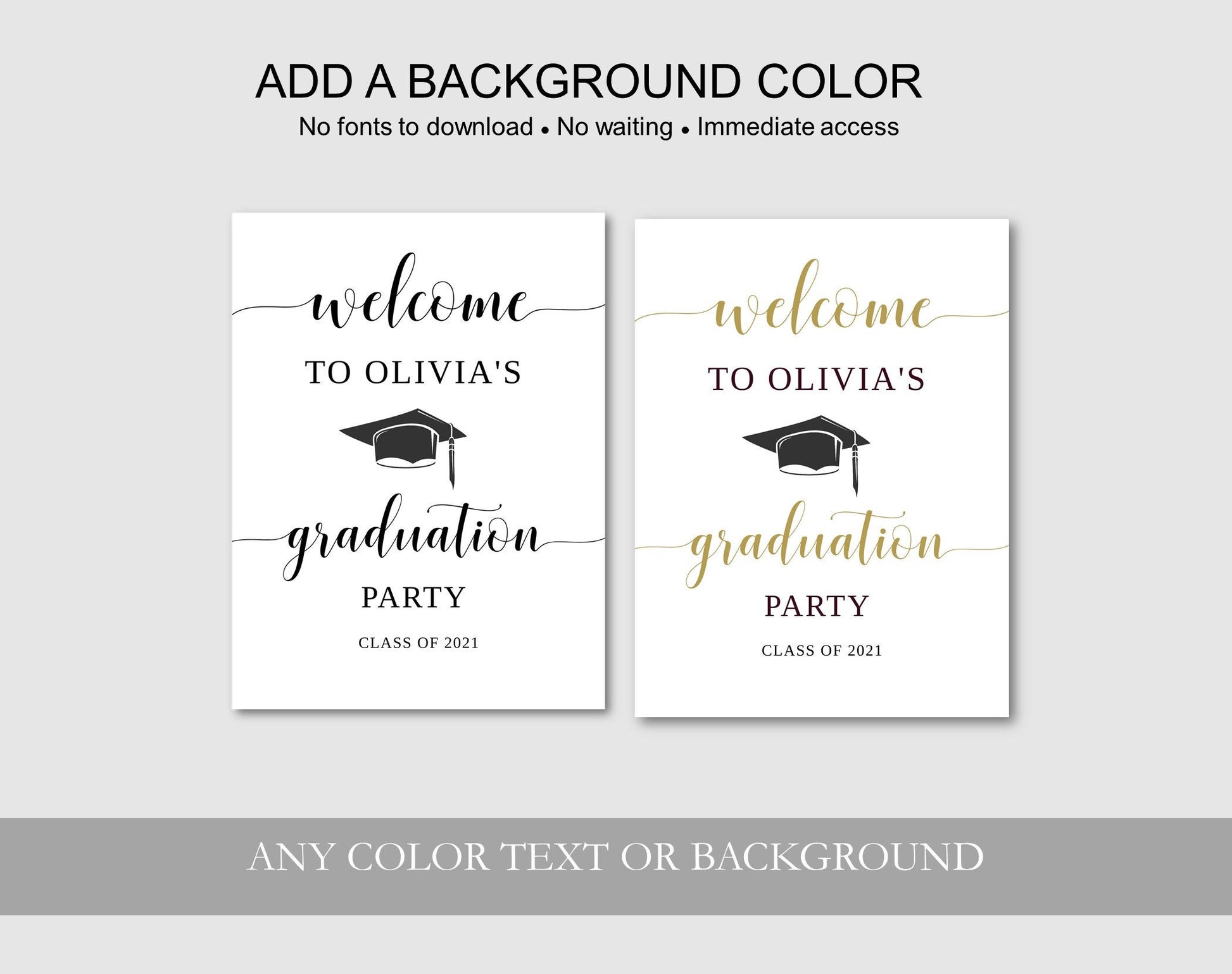 Graduation Party Welcome Sign Template - Digital Doc Inc