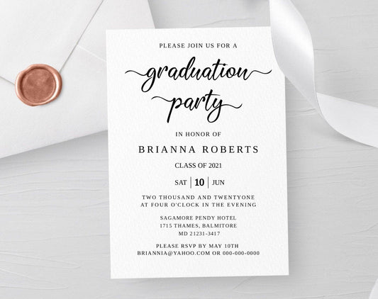 Graduation Party Invitation Template - Digital Doc Inc